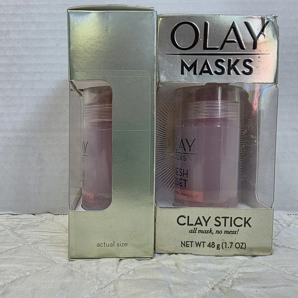 Lot Of 2 OLAY Masks.‎ Clay Stick, Fresh Reset, Pink Mineral Complex 1.7OZ